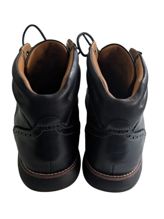 Johnston Murphy Mens 9.5 Black Leather Chukka Boots Cap Toe 20-4921 Memory Foam